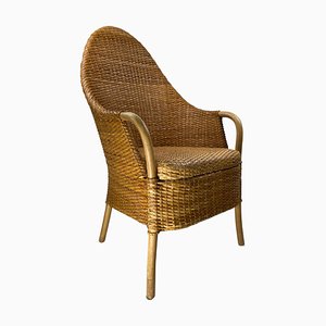 Webbing, Leather and Beech Armchair, 1970s