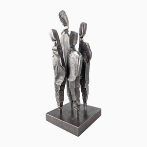 Maxime Plancque, scultura mobile in acciaio, inizio XXI secolo, ghisa, ferro e acciaio
