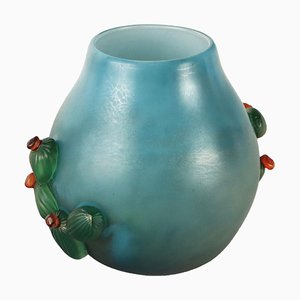 Blaue Vase aus Glas