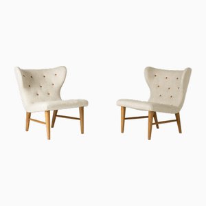 Set of Modernist Lounge Chairs by Erik Karlén, 1940s
