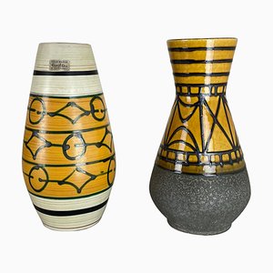 Vases Fat Lava en Poterie par Heinz Siery pour Carstens Tonnieshof, Allemagne, 1970s, Set de 2