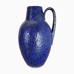 Fat Lava Blue Floor Vase from Scheurich, Germany Wgp, 1970s