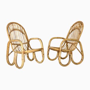 Bamboo Armchairs, Set of 2