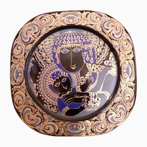 Weihnachtsteller aus Glas von Björn Wiinblad für Rosenthal, 1976