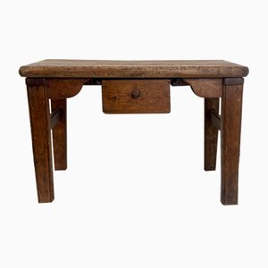Small Early French Rustic Side Table with Drawer in Pine, 1900s
