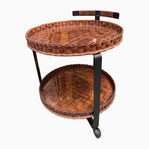 Vintage Bar Cart in Bamboo and Rattan, 1960s