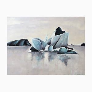 L. Mull, Fleur de glace, 1982, Oil on Canvas, Framed
