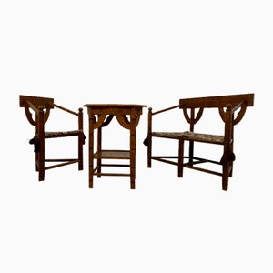 Scandinavian Living Room Set, Set of 3