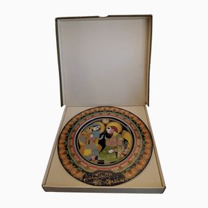 Weihnachtsteller aus Glas von Björn Wiinblad für Rosenthal, 1975