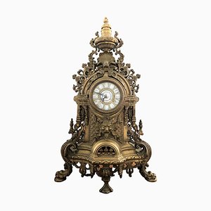 Horloge Dorée Décorative de Style Louis XIV, 1950s