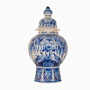 Niederländische Vintage Chinoiserie Delfter Vase aus Steingut von Royal Delft, 1950er
