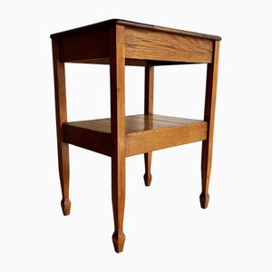 Arts and Crafts Oak Side Table with Shelf