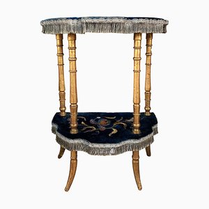Napoleon III Demi-Lune Console Table in Gilded Wood