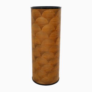 Cylindrical Appetizer Carrier in Wooden Scales Decor, 1970s