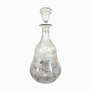 Late 19th Century Crystal Decanter with Vine Decor