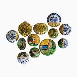 The Blue Cottage Decorative Plates by Studio DeSimoneWayland, Set of 12