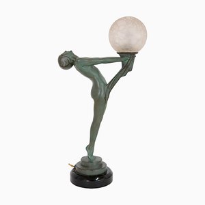 French Art Deco Clarté Sculpture Table Lamp from Max Le Verrier, 1930s