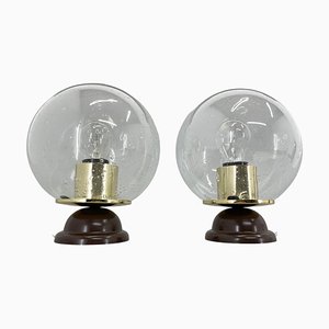 Bubble Glass Table Lamps attributed to Instala Decin, 1970s, Set of 2