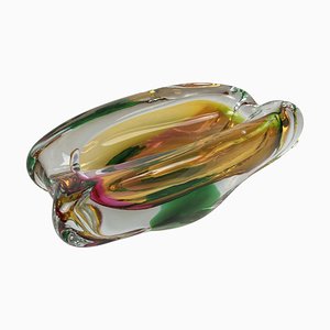 Ashray de vidrio vintage atribuido a Josef Rozinek para Novy Bor Glassworks, años 60