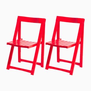 Set of Beech Foldable Chairs by Aldo Jacober for Alberto Bazzani, 1960s