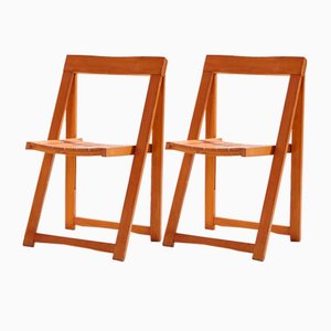 Beech Foldable Chairs by Aldo Jacober for Alberto Bazzani, 1960s, Set of 2