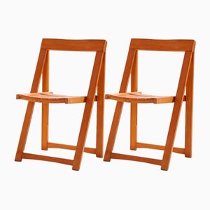 Klappbare Buche Stühle von Aldo Jacober für Alberto Bazzani, 1960er, 2er Set