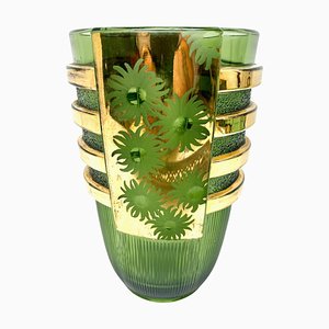 Vaso Egmont Art Deco di Charles Graffart per Val Saint Lambert, 1934