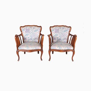 Floral Armchairs, Set of 2
