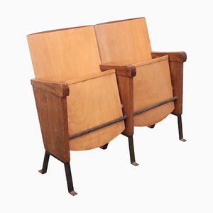 Double Wooden Chair, Italy, 1960s