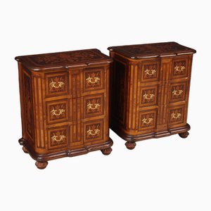 Inlaid Bedside Tables, 1960s, Set of 2
