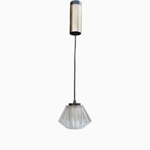 Lampadario Minimal Castata con cristallo a forma di stella di Stilux Milano, 1950