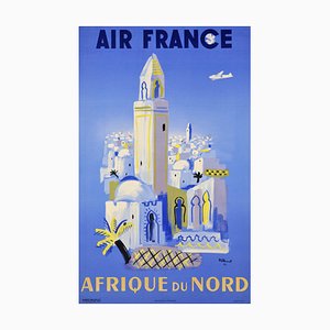 Bernard Villemot, Travel Poster Air France North Africa, 1920s, Paper