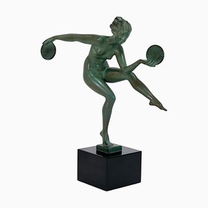 Alexandre-Joseph Derenne, bailarín de esculturas Art Déco Paineous, años 30, Babbitt & Marble