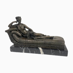 Sculpture d'Antonio Canova, Paolina Borghese, 1950s, Bronze & Marbre
