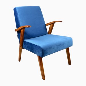 Ocean Blue Easy Chair attributed to Mieczyslaw Puchala, 1970s