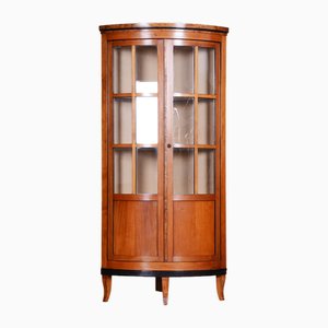 Biedermeier Cherry-Tree Corner Display Cabinet, Czechia, 1840s