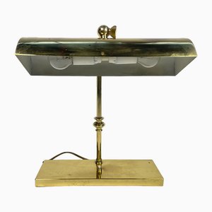 Lampada da tavolo ministeriale vintage in ottone, anni '60