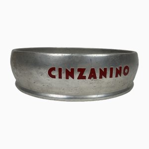 Bandeja Cinzanino de aluminio con cincha, años 40