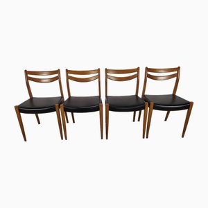 Chaises Scandinaves en Skaï, 1960s, Set de 4