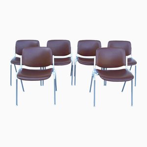 Italian DSC 106 Model Chairs by G. Piretti for Anonima Castelli, 1965, Set of 6