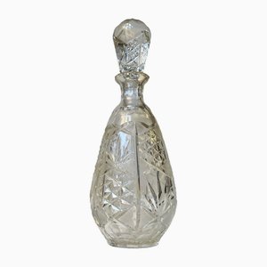Decantador francés de cristal tallado de Cristal De Lorraine, años 50