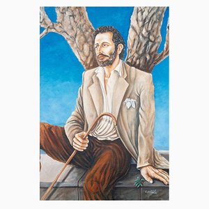 Agnelli, 2000, Quadro ad olio su tela, con cornice