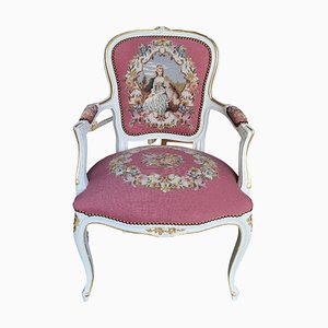 French Louis XV Upholstered Needlework Armchair