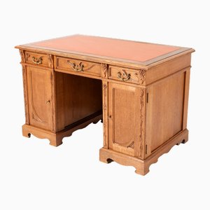 Art Nouveau Oak Pedestal Desk by J.J. Terburg & Zoon Arnhem, 1900s