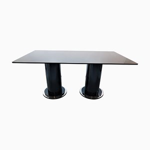Glass Table with Black Glass Plate, 2010s