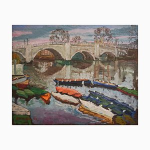 Richmond Bridge, Couleur d'Hiver, années 2000, Huile