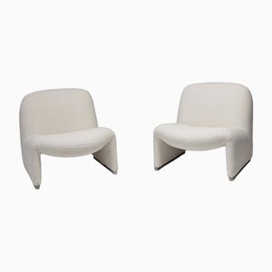 Vintage Alky Chairs in Off-White Fabric by Giancarlo Piretti for Artifort, 1970s, Set of 2