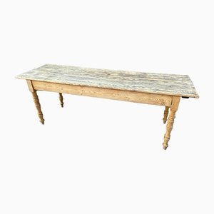 French Farm Table in Natural Wood, 1900s