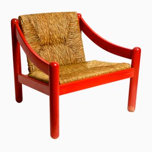 930 Carimate Red Lounge Chair by Vico Magistretti for Cassina, 1960s