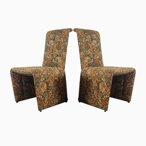 Set of Vintage Chairs with Floral Fabric, 1970s